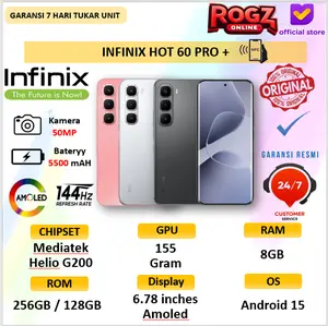 Infinix Hot 60 Pro Plus Ram 8GB 256GB Helio G200 6.78Inch AMOLED 5160mAH Android 15