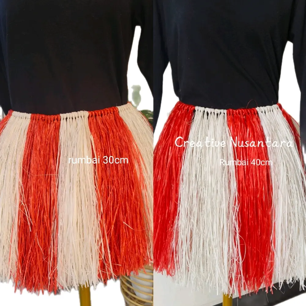 (Ready Stok)Rok Rumbai Tali Rafia Anak TK dan SD ukuran 30cm dan 40cm