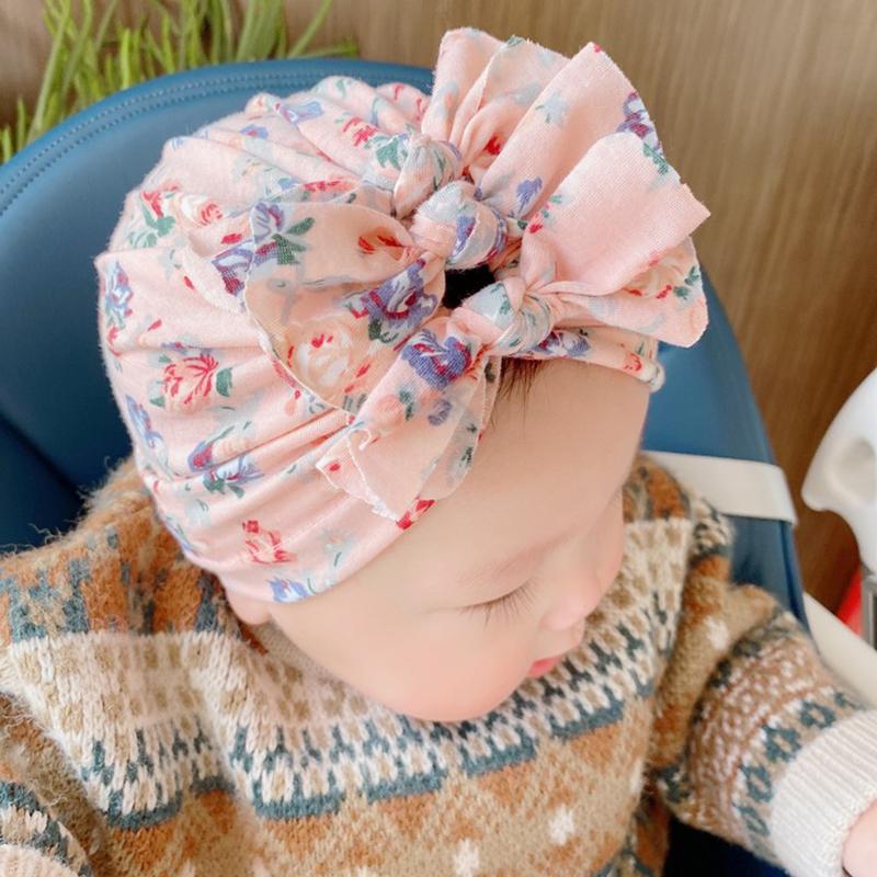 Product Introduction of New Cute Baby Hat Bowknot Baby Girl Beanie Cap Soft Kids Children Printing Infant Spring Summer Hat Bonnet 13