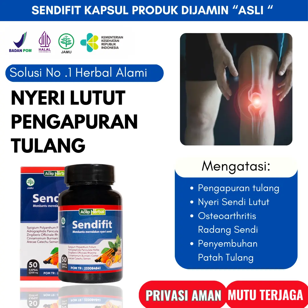 SendiFit Kapsul  Nyeri Sendi Lutut Pengapuran Tulang Osteoarthritis SUDAH BPOM & HALAL MUI