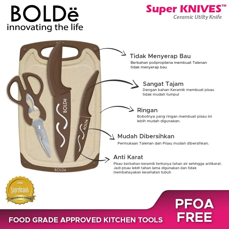 BOLDe Super Utensil Cutting Board Set 3+1 2