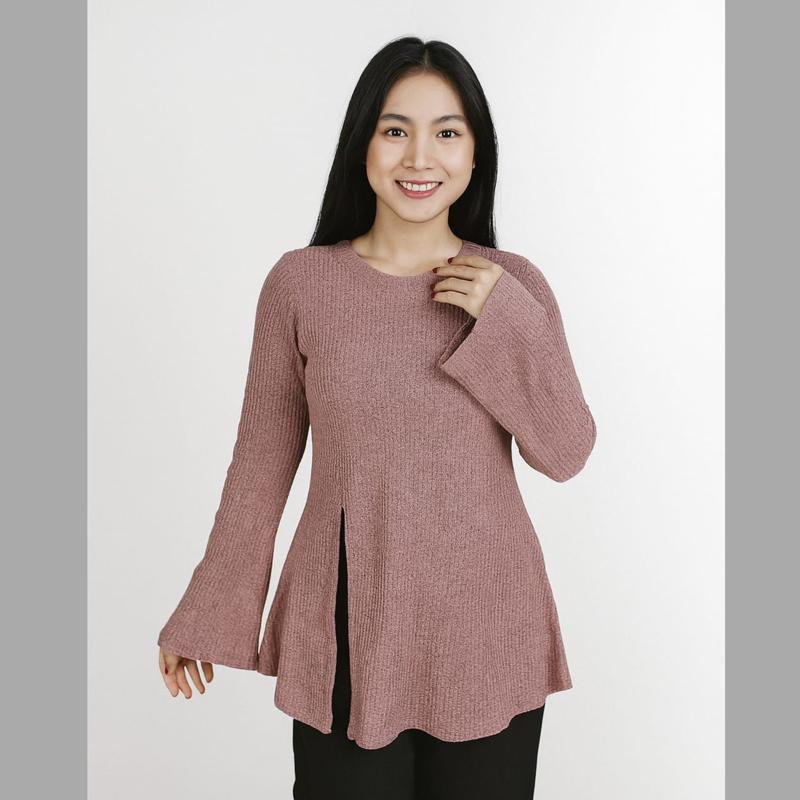Atasan Knit Oversize Dona Top Atasan Fit Wanita Ribbon Korean Style Baju Casual Dewasa Knitwear Slim Fit Ribbon