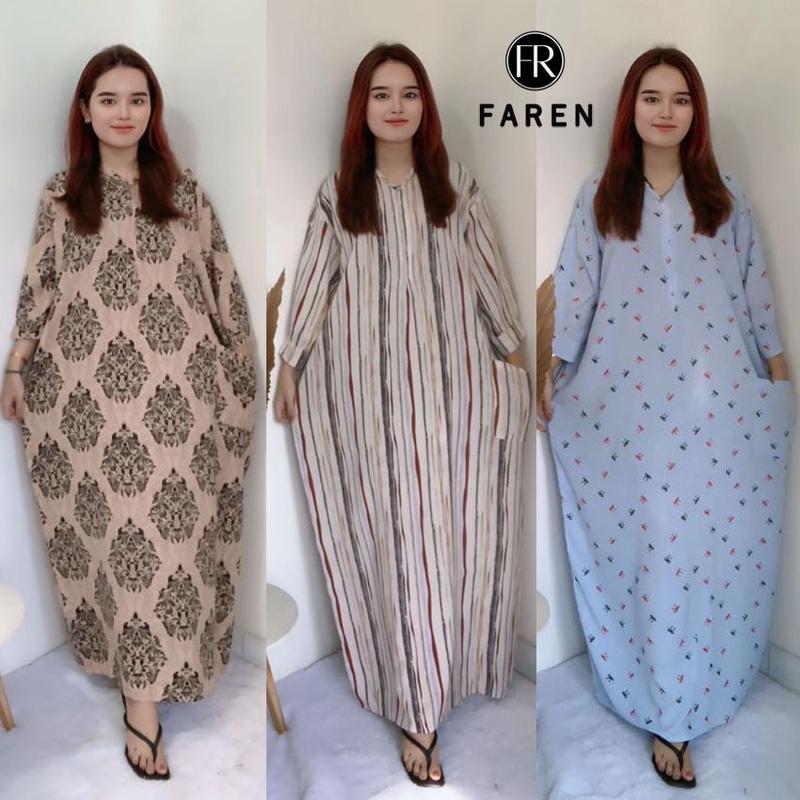 Product Introduction of Daster Faren - Gamis Saku Jumbo lengan 3/4 polos dan motif gamis  rayon premium 9