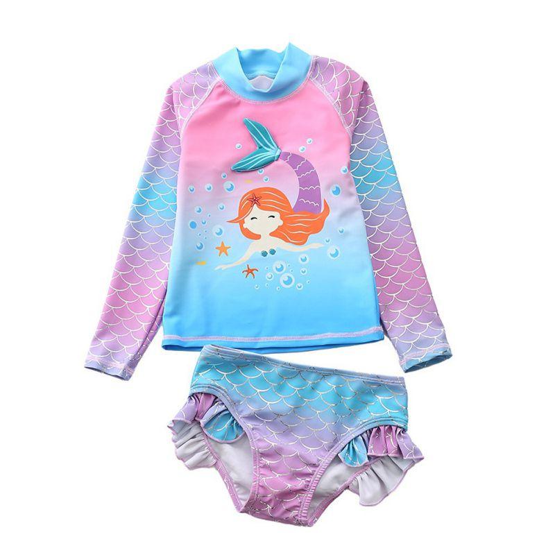 Product Introduction of Girl's cartoon long sleeved sunscreen swimsuit+swimsuit two-piece set 2