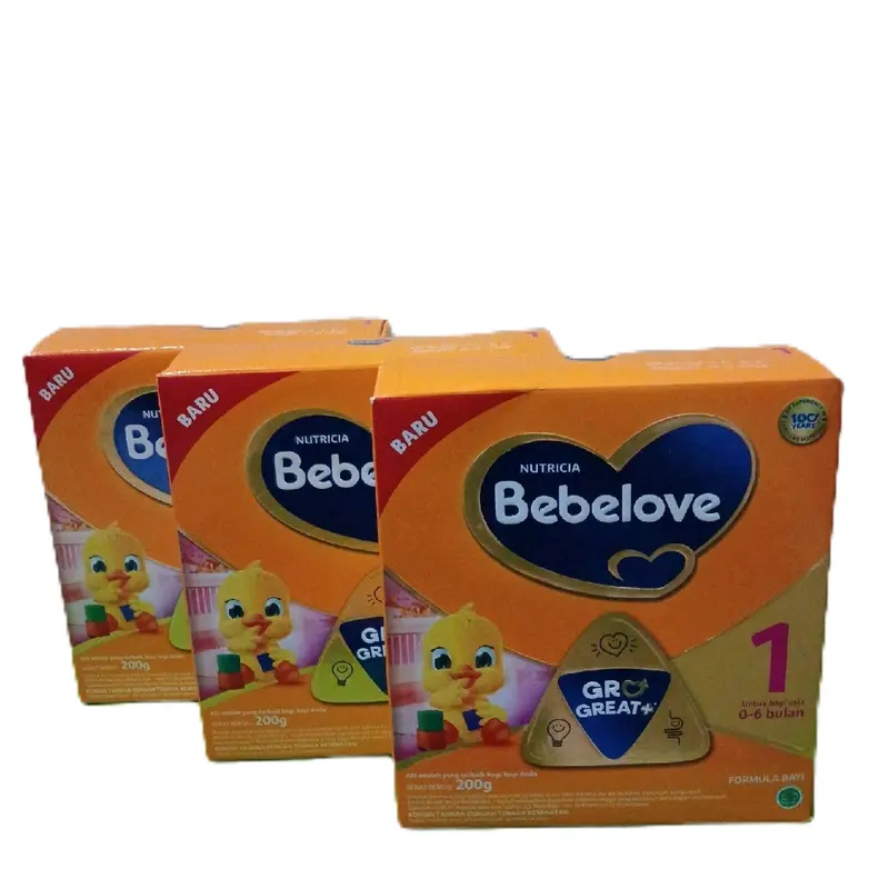 Bebelac Bebelove 1 Susu Formula Bayi 0-6 Bulan 200gr dengan Prebiotik FOS, Kalsium, dan Zat Besi - Lactogrow, Bubuk 1
