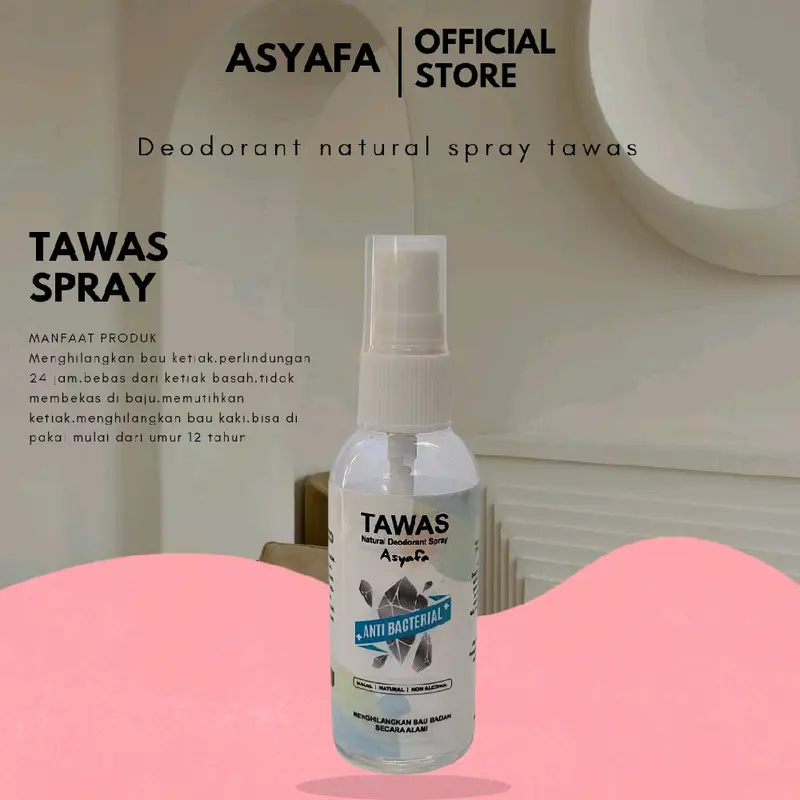 PAKET ISI 6 Tawas Deodorant Spray Asyafa 60ml 2