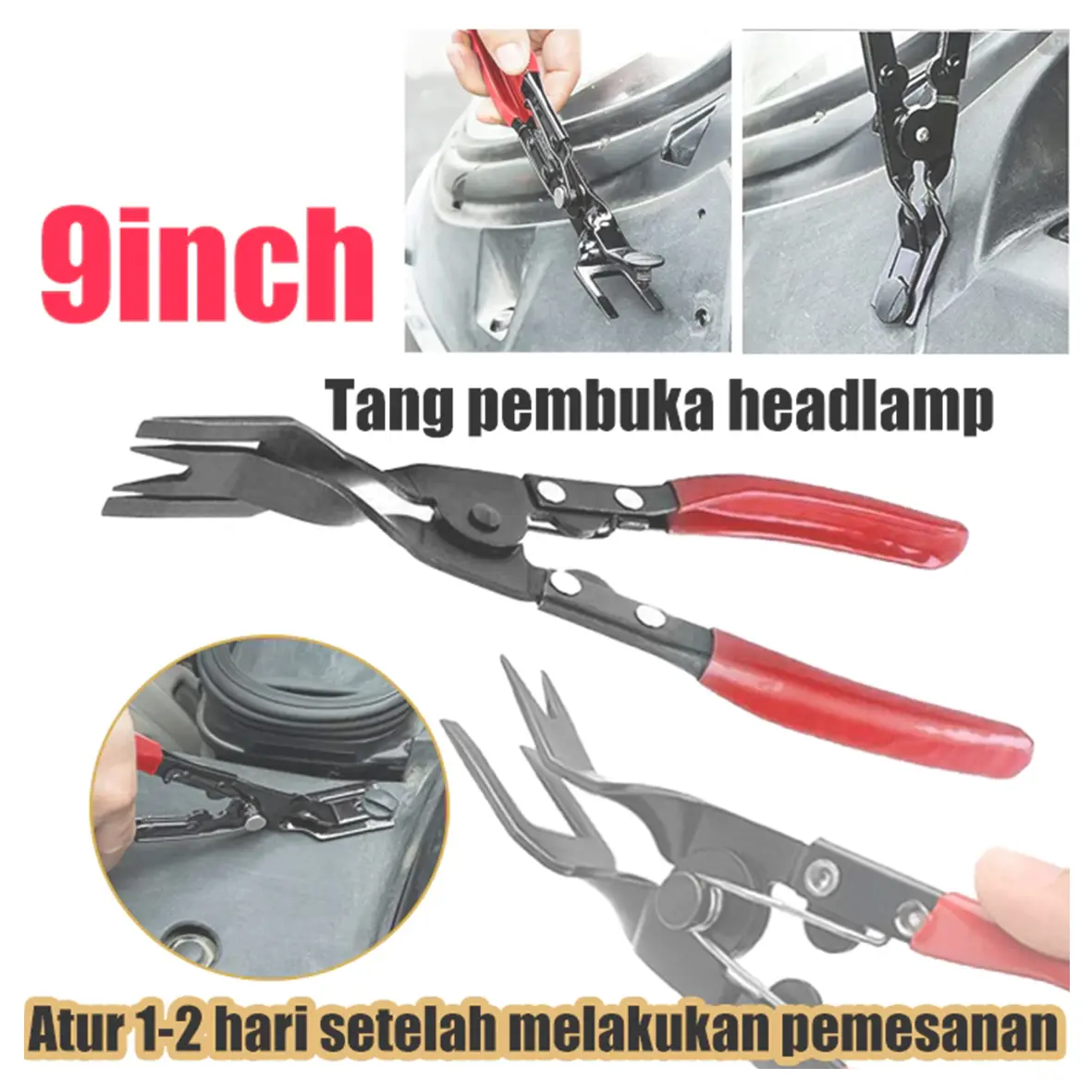 UneedTools 9inch Tang pembuka headlamp Mobil Tang Lancip Tang klip mobil keling plastik Lampu pembuka alat pelepas lampu untuk Tang