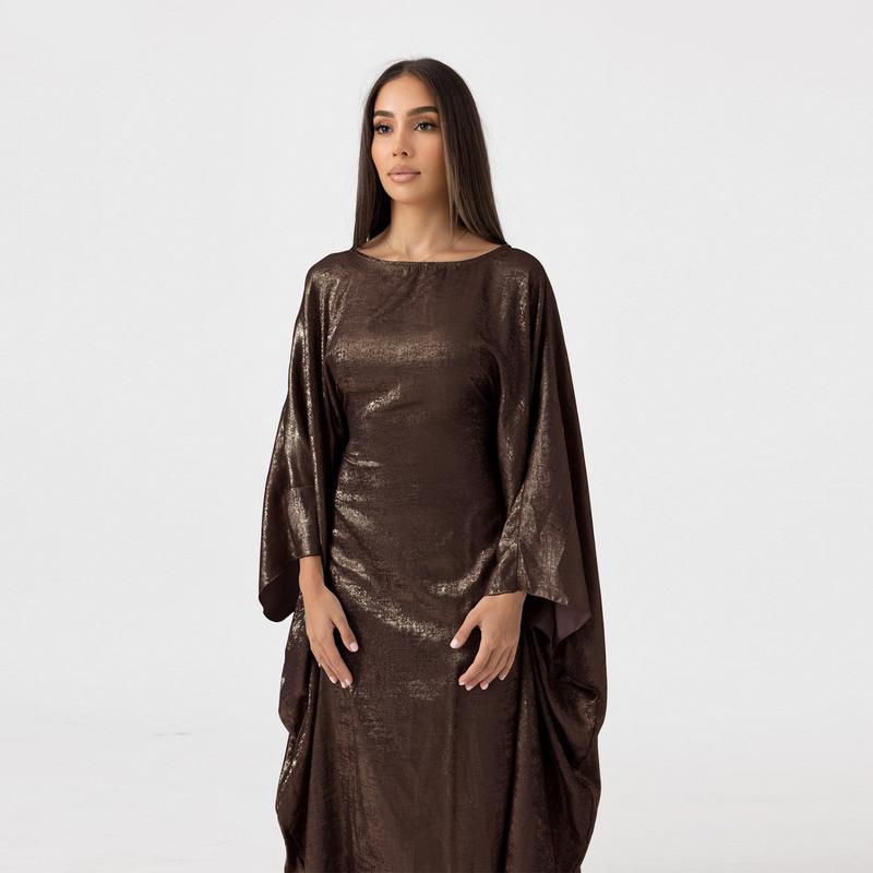 Product Introduction of Shimmer Butterfly abaya ,Batwing shinny abaya, Butterfly caftan Plus size elegant dress 7
