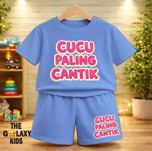 THE GALAXY KIDS-SETELAN BAJU ANAK PEREMPUAN USIA 1-8 TAHUN GAMBAR KATA KATA VIRAL BAHAN KATUN COMBED PREMIUM / SETELAN FASHION ANAK / SETELAN CELANA PENDEK DISTRO / KAOS CUCU PALING CANTIK / SETELAN BAJU ANAK KEKINIAN NYAMAN ADEM / FASHION ANAK PEREMPUAN