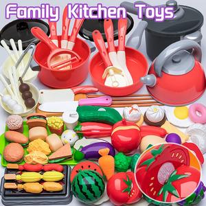 81 Piece Kids Kitchen Play House Toys Cookware Set Cooking Simulation Girls Boys Gifts Masak Perempuan Children Friends