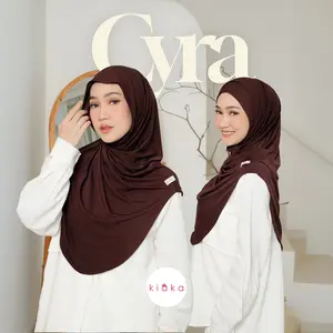 Kiaka - Cyra 2in1 Bergo Plus Inner Ninja Meleyot 2in1 Jersey Hijab Instan Malay
