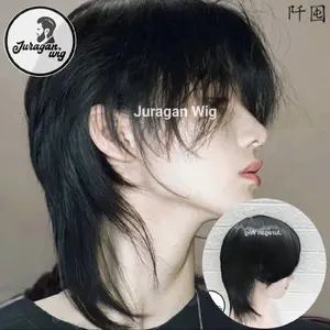 WIG RAMBUT PRIA MULLET PENDEK MODEL EMO
