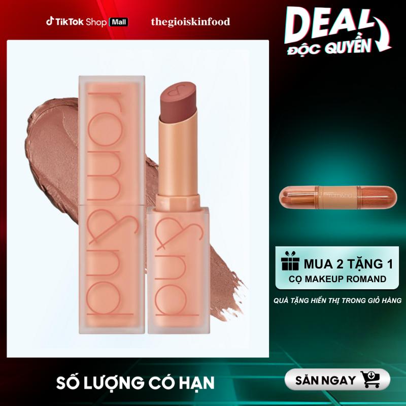Son Thỏi Trang Điểm Hàn Quốc Romand New Zero Matte Lipstick 3g Cosmetic Mỹ Phẩm Son Môi