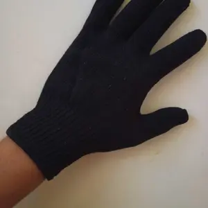 1 PASANG-  Sarung tangan Dewasa Rajut hitam polos / Sarung tangan hitam full jari & setengah jari woll rajut murah