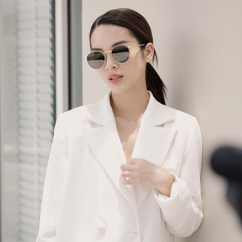 M58 Mắt kính râm women tròng kính mắt nam thầy bói chống nắng gọng kính mát kim loại mặt tròn thời trang