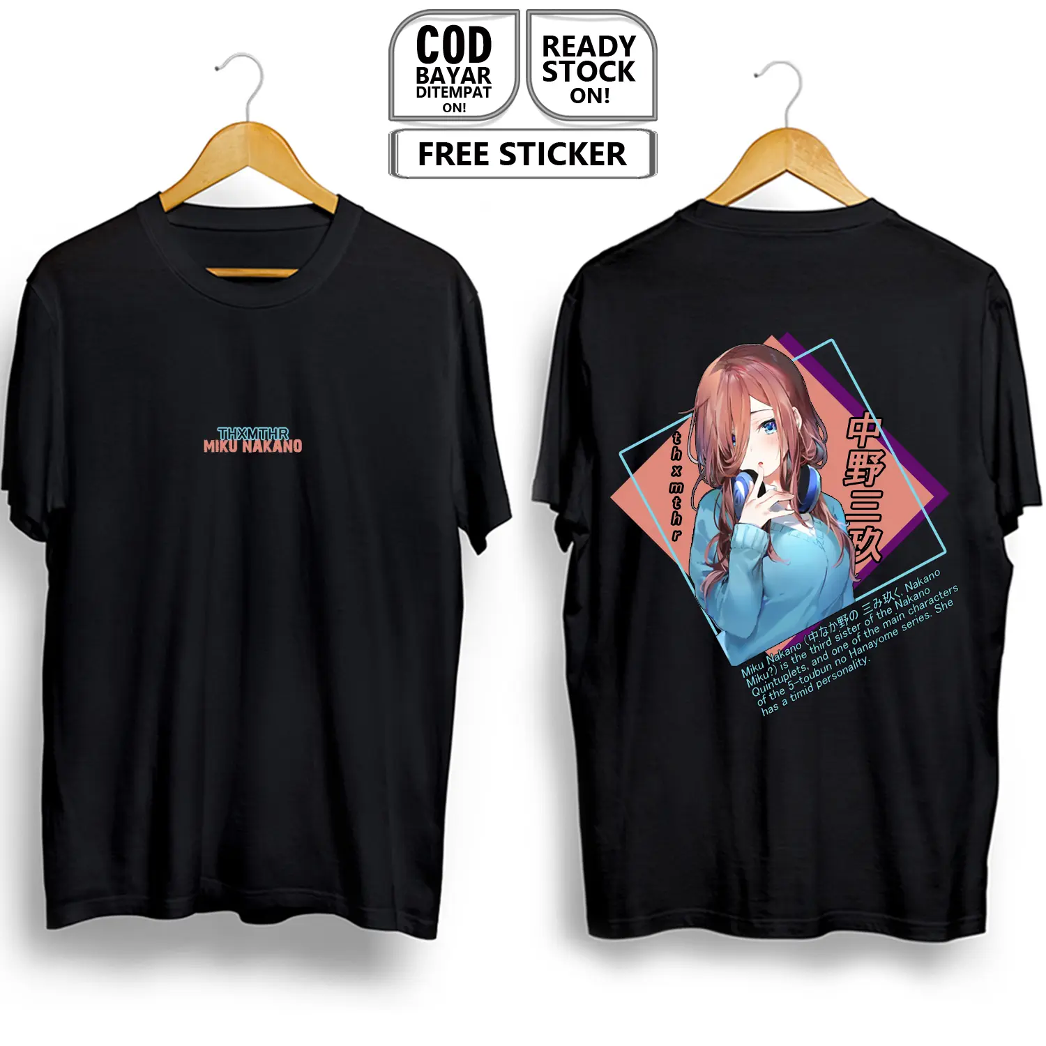 KAOS MIKU NAKANO 5 TOUBUN NO HANAYOME WAIFU ANIME MANGA YOTSUBA FUUTAROU NINO THE BRIDE ICHIKA ITSUKI RENA MARUO MUDOU JAPAN CULTURE COSPLAY BAJU JEPANG