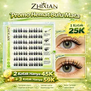 ZhiXian Bulumata palsu pemula bebas lem tidak perlu menggunakan lem bulu mata palsu dapat digunakan kembali Eyelash extension set C Curl False Eyelash Length 10-12 mm