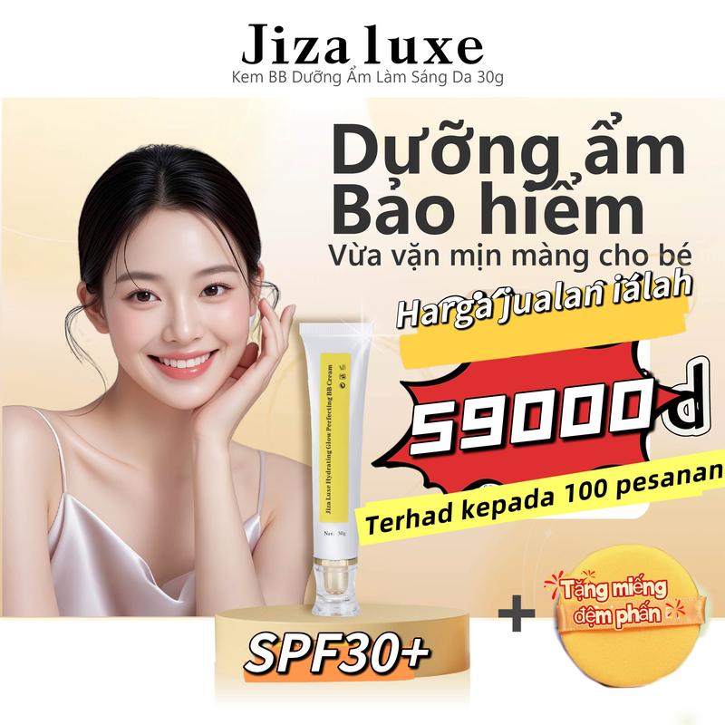 Kem BB Dưỡng Ẩm, Jiza Luxe, kem dưỡng ẩm da mặt,Phát Sáng, Kiểm Soát Dầu Ban Ngày, SPF30+,Kem Chống Nắng, Kem chống nắng, Cách ly,Thích Hợp Để Chăm Sóc Da Không Trang Điểm, Làm Sáng Da, Kem Nền, Phát Sáng Hoàn Hảo, 30g lười mku