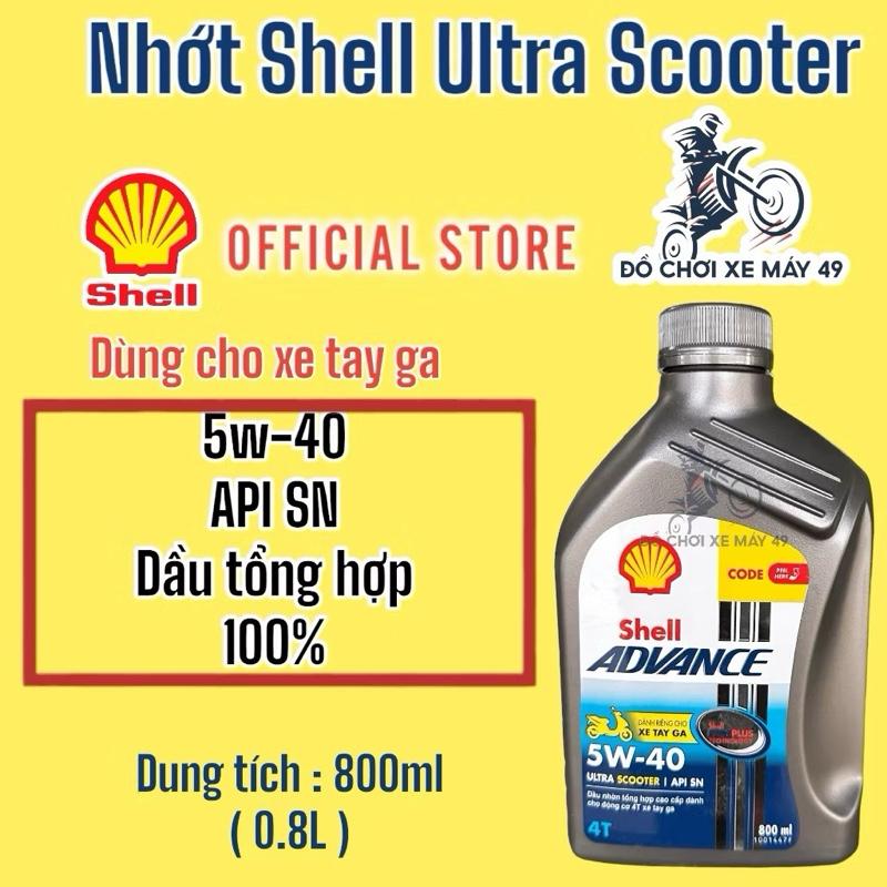  Dầu Nhớt xe TAY GA tổng hợp Shell Advance Ultra Scooter 0.8 lít   800ml   chính hãng nhớt  shell 
