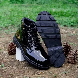 Sepatu PDH Pria Formal Resleting Harian Kantoran Kerja Polri-Tni Polisi Security Satpam Hitam Tali Ikat Anti Slip Upper Kulit Sintetis Outsole Karet Mentah Nyaman Dipakai Shoes Pantofel Hitam