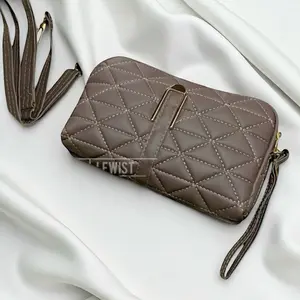 Dompet Tas Selempang wanita Emboss Bordir N 2 Ruang Slingbag Kulit sintetis