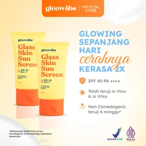 Gloow&be Twinpack 2pcs Glass Skin Sunscreen SPF40 PA+++ Protecting UVA UVB Blue Lights - Hybrid Sunscreen All Skin Type