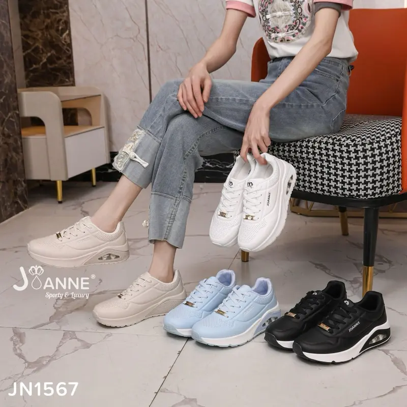 JOANNE Leather Casual Sport Sneakers Shoes Sepatu Wanita JN1567 1