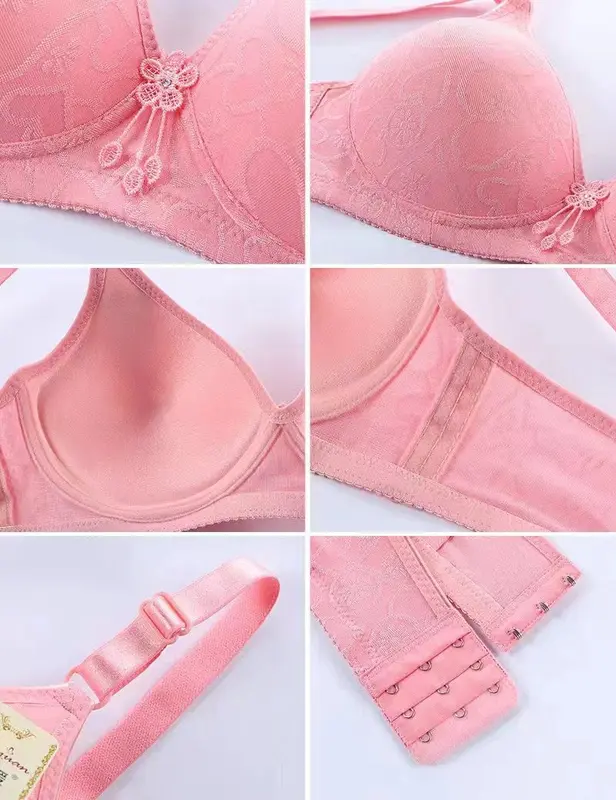 MS BH big size pakaian dalam bra wanita jumbo ukuran besar busa tipis motif bunga renda push up remaja tanpa kawat sexy gym zumba dewasa cup C korean style fashion murah nyaman size 36-42 BR012 4