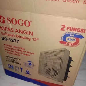sogo SG 1277 wall exhaust hexos heksos fan dinding 12 inch angin 2 arah putih exhaust fan plafon 8 dinding,10 plafon dan 10 dinding