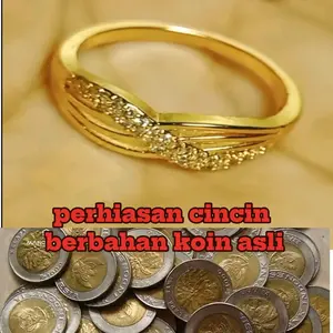 perhiasan cincin berbahan koin asli