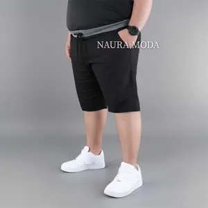 Big Size 28-46 Celana Pendek Jumbo Pria Chinos Rib Pinggang Karet Kekinian Nyaman Slim Fit Dewasa Casual