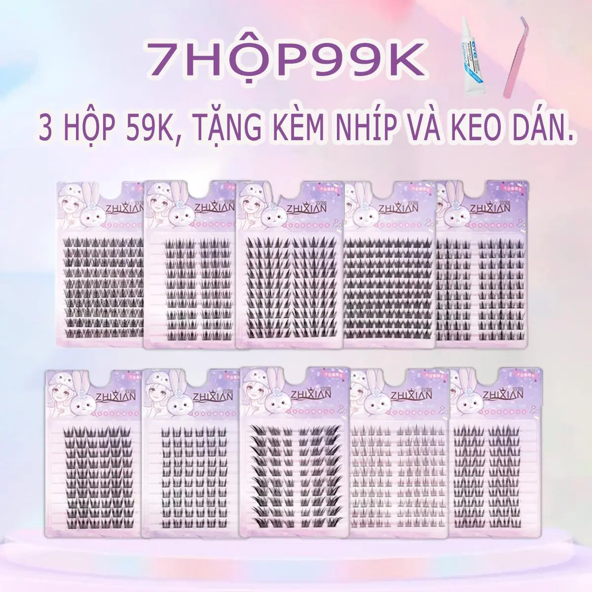 Lông Mi Giả, L.S Nâng Cấp, Không Keo, Thiết Kế Hoa Hướng Dương, 15 Kiểu, Mỗi Hộp 10 Hàng, Có Thể Tái Sử Dụng, Chiều Dài 10-13 Mm, Tặng Kèm Nhíp Và Keo