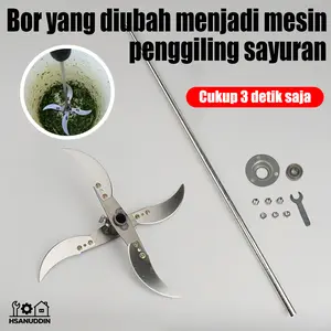 Set penghancur pakan dengan bor listrik Pengaduk pakan Penghancur sayur cepat Alat ternak pakan