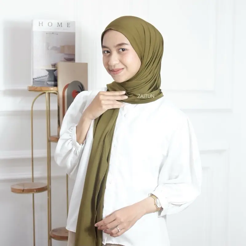 Pashmina Oval Jersey Zaitun