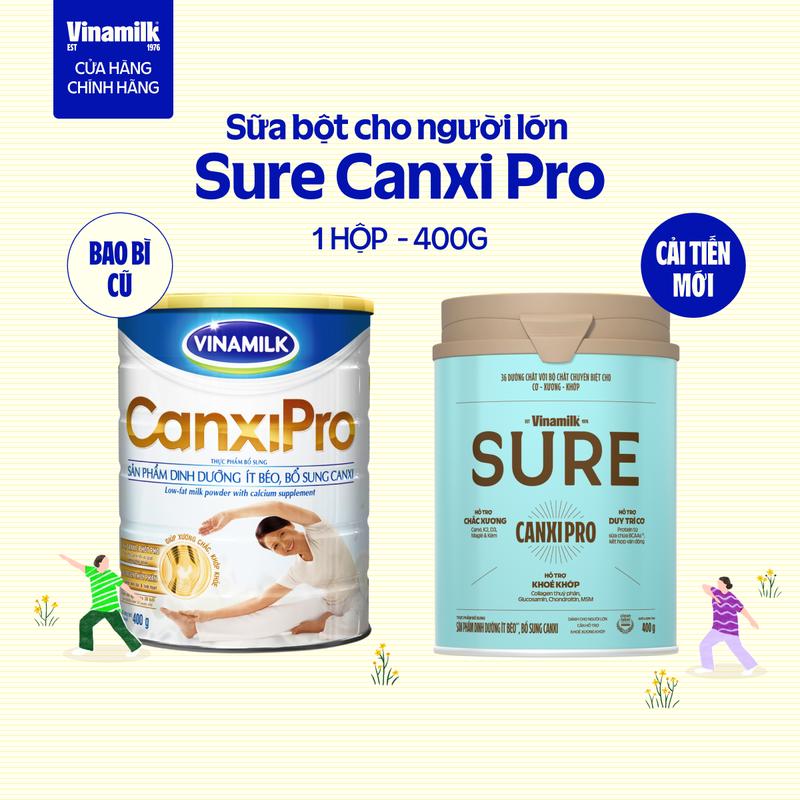 Sữa Cho Người Lớn Tuổi Vinamilk Canxi Pro - Hộp thiếc 400g|