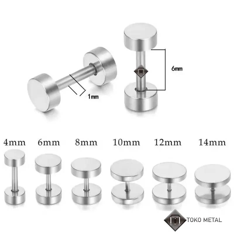 Anting Tindik 100% Titanium Kualitas Tinggi Pircing Roda Pria Dan Wanita [ Toko Metal] 3