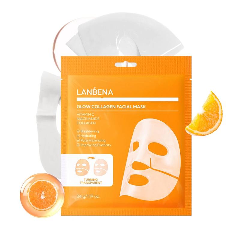 Mặt nạ collagen vitamin C LANBENA làm sáng da, cấp ẩm sâu cho da mặt, 34 g