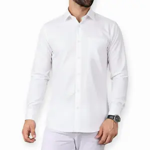 Kemeja Polos Pria Warna Putih Lengan Panjang Premium Hem Kerja Cowok Formal Kasual Katun Sigaret