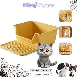 Toilet Kucing/AnjingBak Pasir Kucing Anjing Pet Litter Box Desain Terbuka Ukuran Besar
