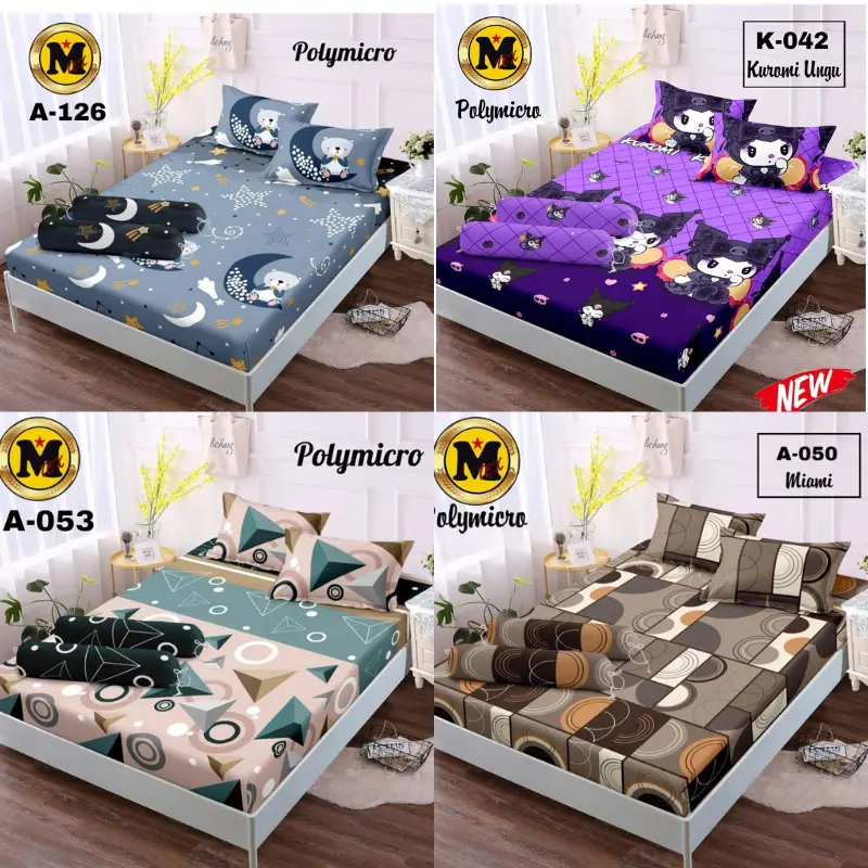 (Gratis Sarung Bantal dan Guling ) Sprei Murah Promo 180 160 120 x200 Satu Set Karakter Bahan Katun Halus Premium Terbaru/ Bakulshopp 0