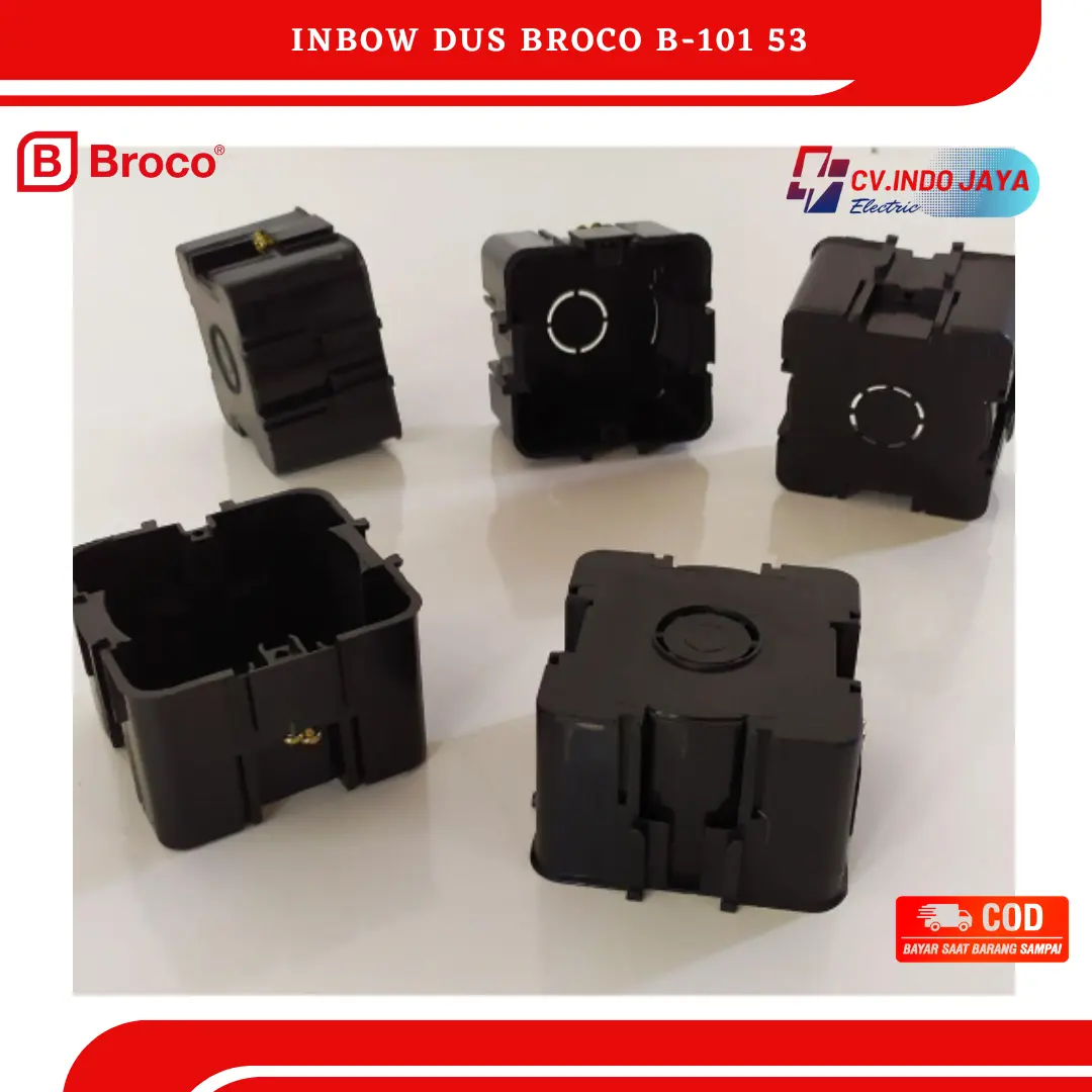 Broco inbow dus hitam kotak dudukan saklar dan stop kontak pemasangan tertanam