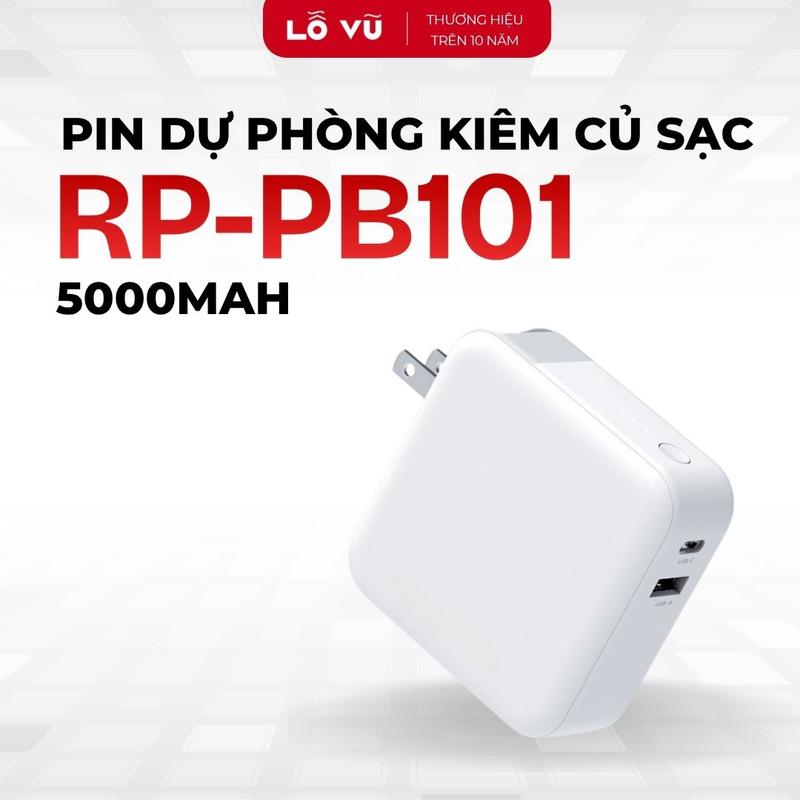 Pin dự phòng kiêm củ sạc 5000 mAh RAV RP-PB101 Sạc nhanh 18w max - Phụ kiện điện thoại Lỗ Vũ 1 vuabanlo levu01
