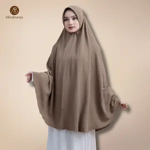Kerudung Khimar Instan Pad Jumbo Crinkle Airflow – Hijab Syari Muslimah Size XL XXXL Bergo Panjang Wanita
