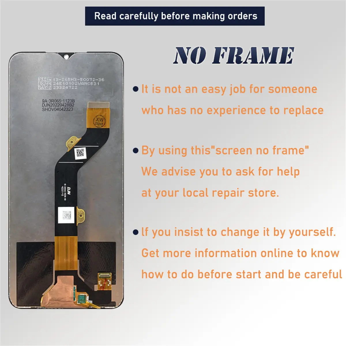 6.6 inch Compatible With For itel A58, A58 Pro Lcd A661W Display