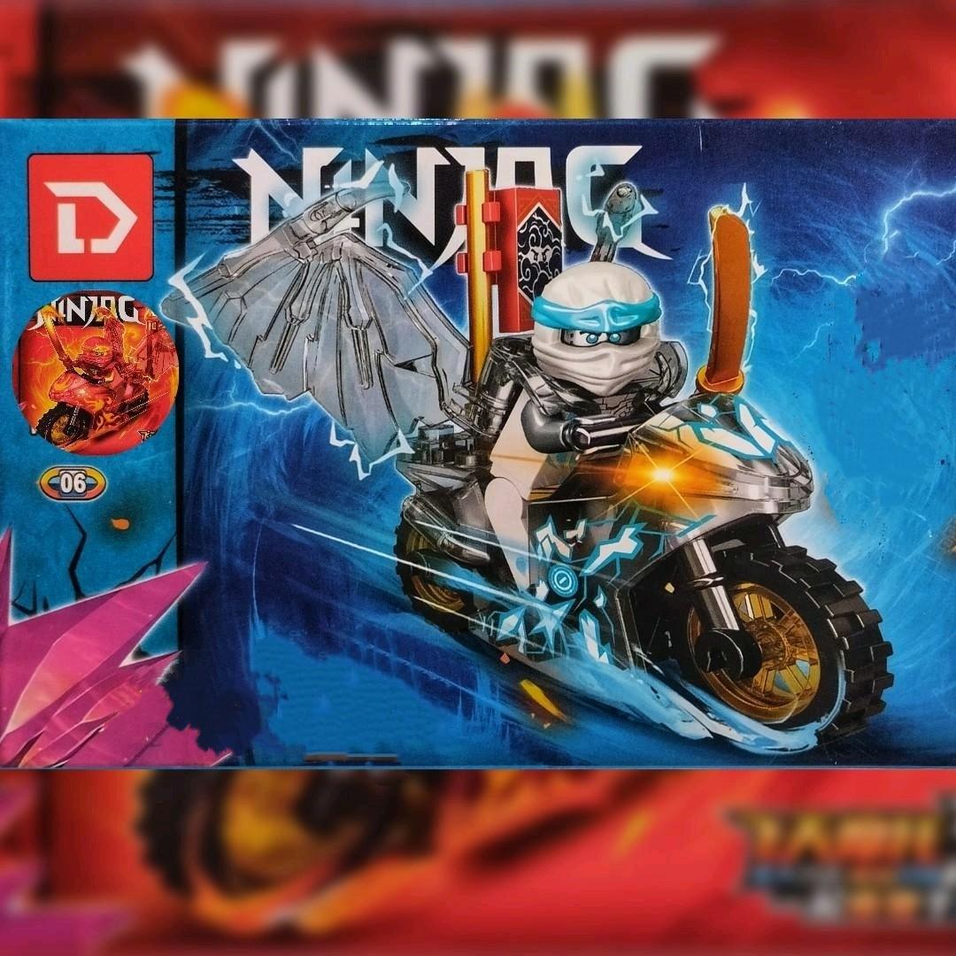 mainan anak ninja bersayap naga 7801 dragon kokoh keren + motor + bendera + ninja figure Kay Jay Cole Lloyd zane nya kai sensei master wu building blocks Set Hadiah Cowok Cewek Beraneka warna Game