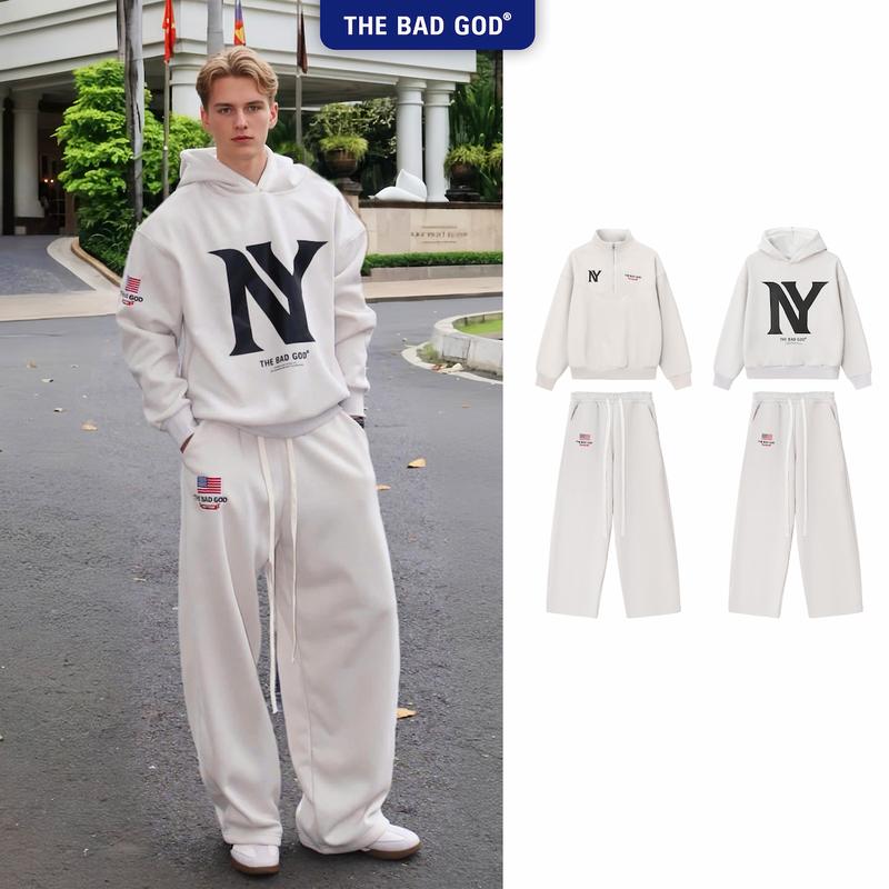   NEW ARRIVALS  Set Quần Áo Sweater   Hoodie chất nỉ nhung thu đông The Bad God NY APEX 