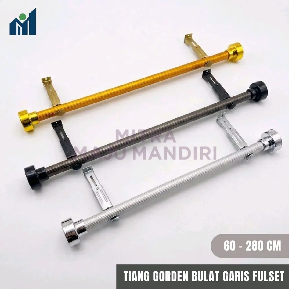 Batang Gorden Fullset Rel Tiang Gorden Bulat Motif Garis