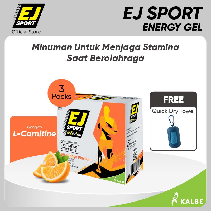 EJ Sport Orange 3 Pack - Energy Gel + Free Gift 3
