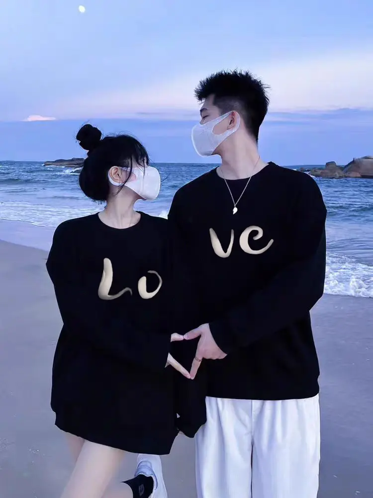 Áo khoác hoodie cặp đôi, tình yêu, dành cho phụ nữ, áo trên