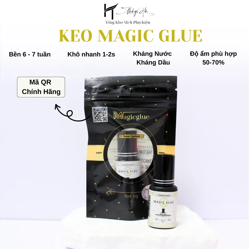 Keo Nối Mi MAGIC GLUE (Chính hãng), Siêu Bền-Ít Cay, Set 2 Chai (3ml/1 chai) - Dụng Cụ Nối Mi Thúy Hà Mỹ Phẩm Cosmetic 6